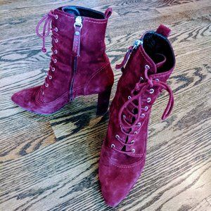 M. Gemi Burgundy Suede Boots 7.5
